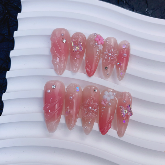 3D flower pink stiletto