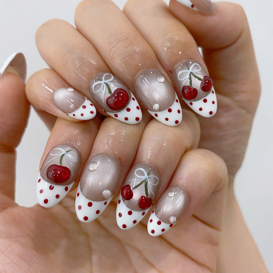 Classic Red red press-on nails on hand | Classic Red nail inspo