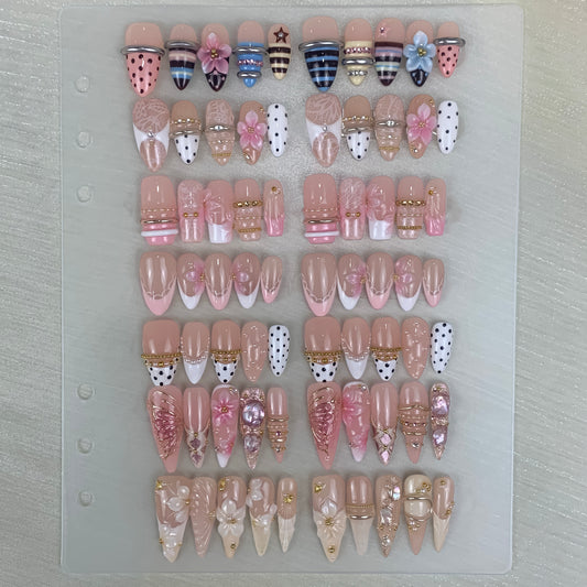 Summer Press-On Nails Mega Bundle | 6 Aesthetic Series + Free Nail Display Book