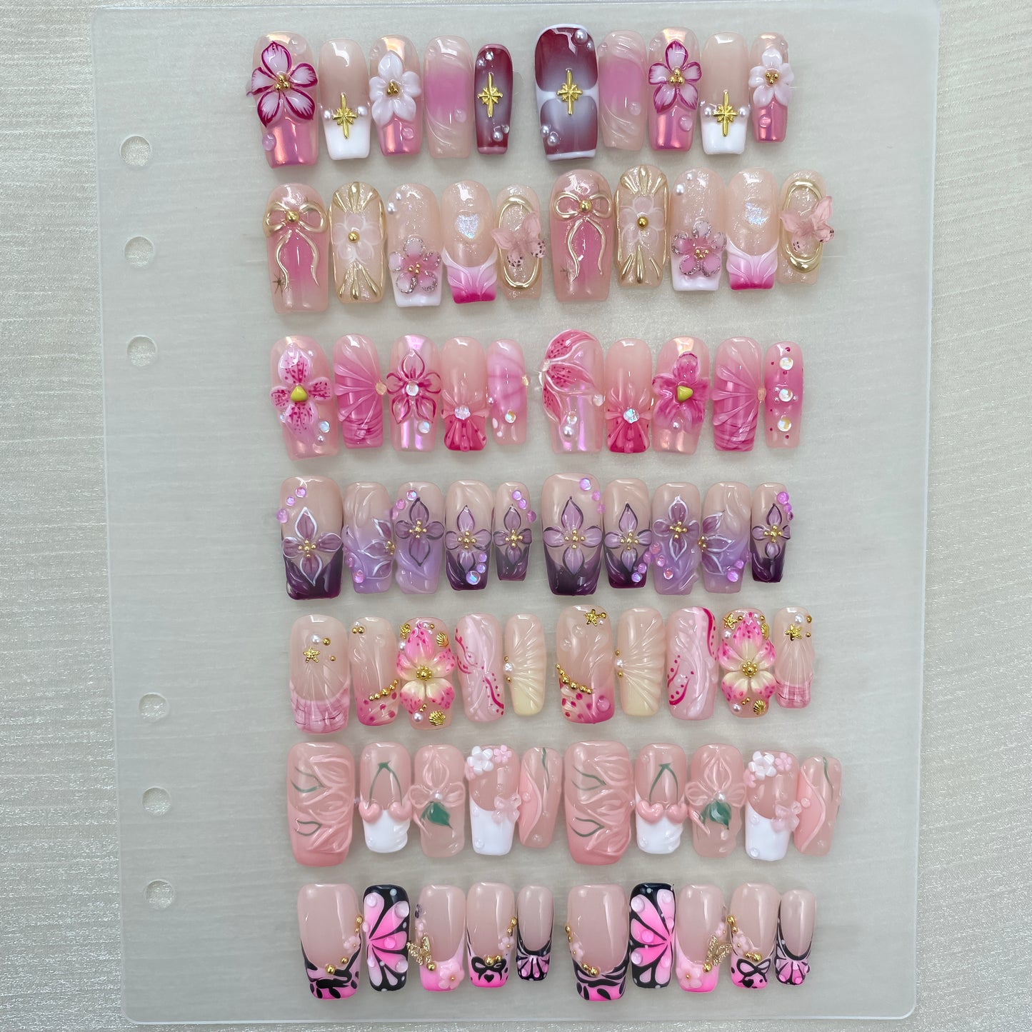 Summer Press-On Nails Mega Bundle | 6 Aesthetic Series + Free Nail Display Book