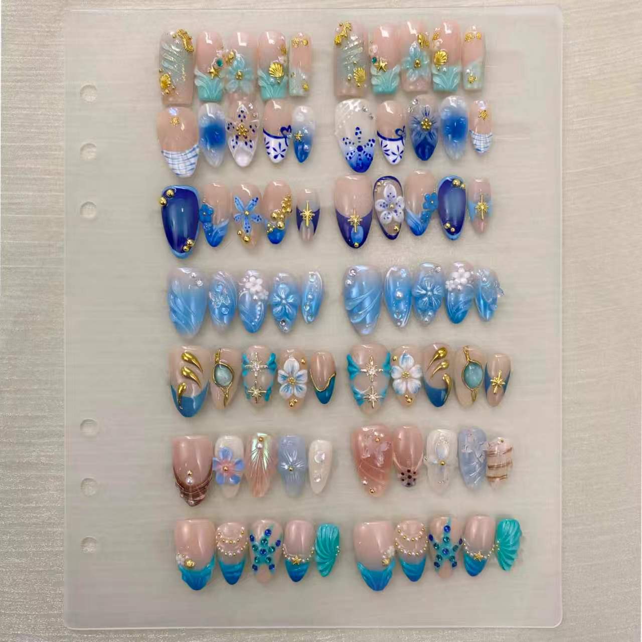 Summer Press-On Nails Mega Bundle | 6 Aesthetic Series + Free Nail Display Book