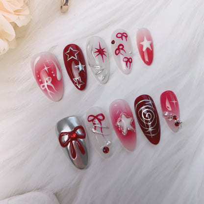 XR04 Almond  Red Bowknot