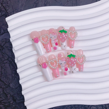 Pink Strawberry Kitty