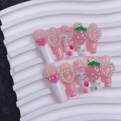 Pink Strawberry Kitty