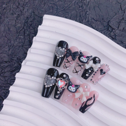 Medium Coffin Kuromi  Press on Nails