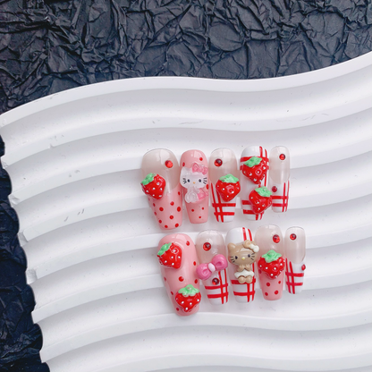 Medium Coffin strawberry kitty