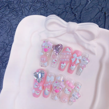 Long coffin Pink Hello kitty