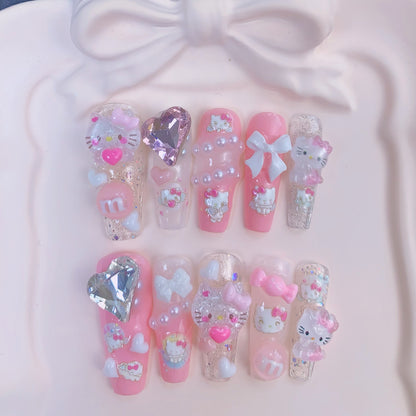 Long coffin Pink Hello kitty