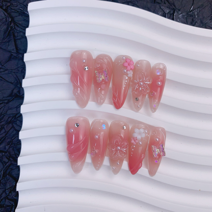 3D flower pink stiletto