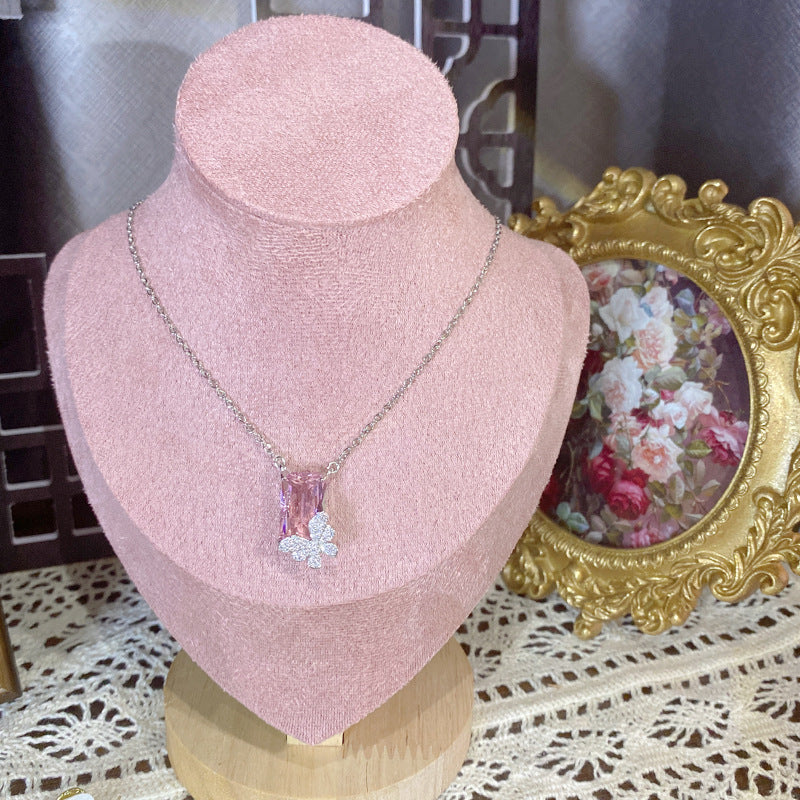 Pink diamond necklace