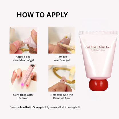 How to apply Solid-Nail-Glue-Gel