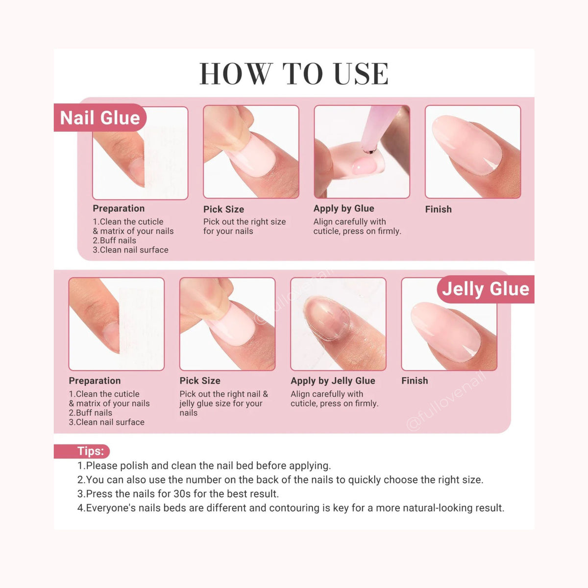 Step-by-Step Press-On Nail Application Guide for 4+ Weeks Long Wear | Fullovenail