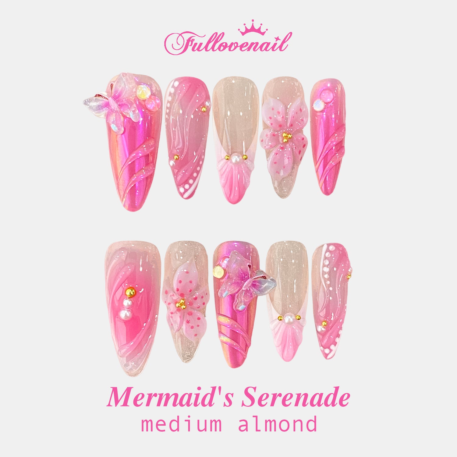Butterfly Kisses handmade press-on nails — long stiletto set in yellow and sculpted butterfly wings | Fullovenail