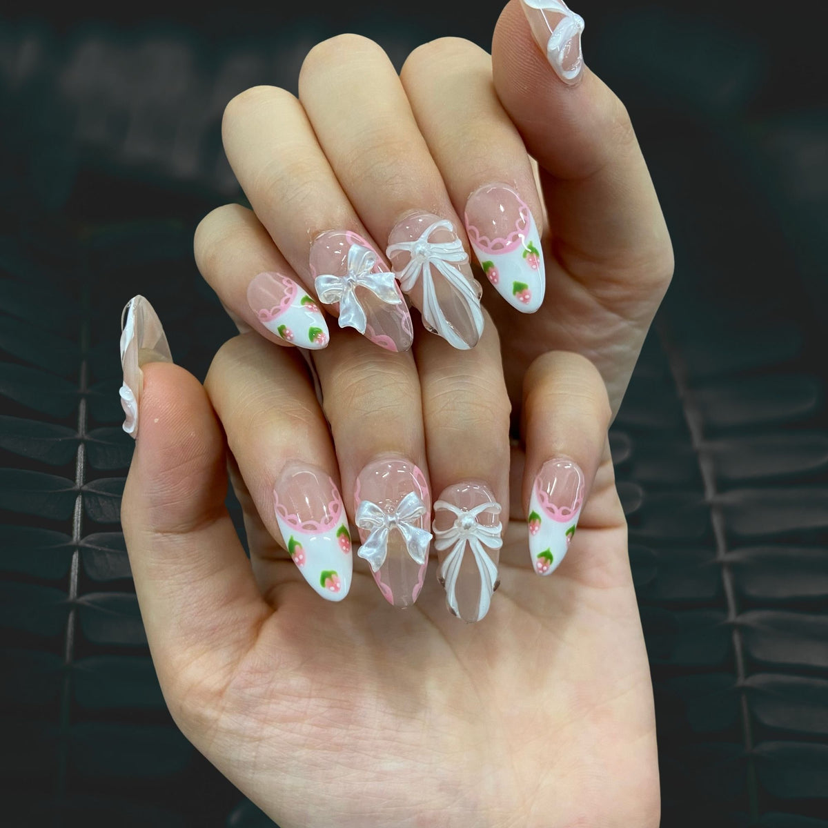 Handcrafted Blush Ballet almond press-on nails manicure ideas | Fullovenail