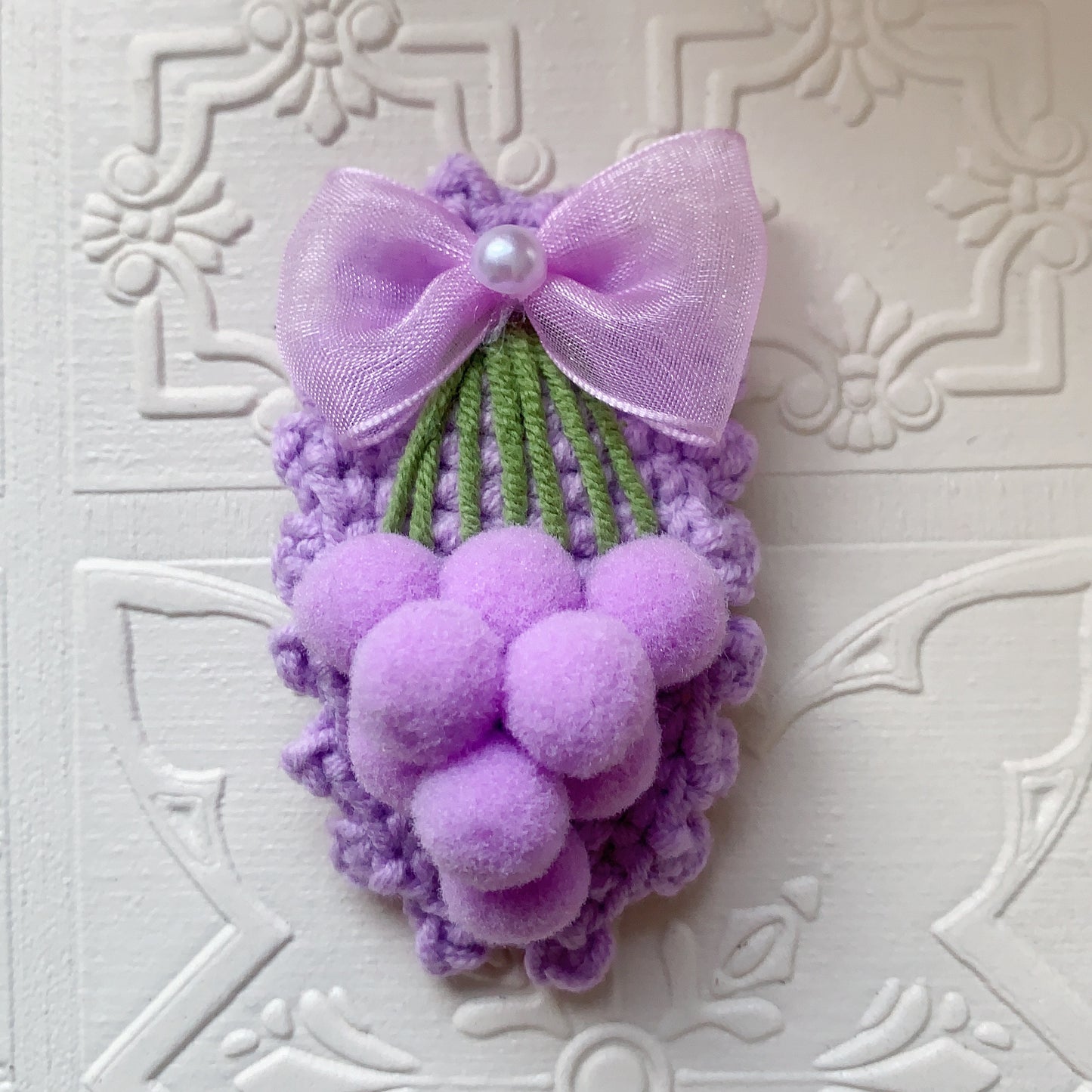 Purple Grape Bowknot Hair pin