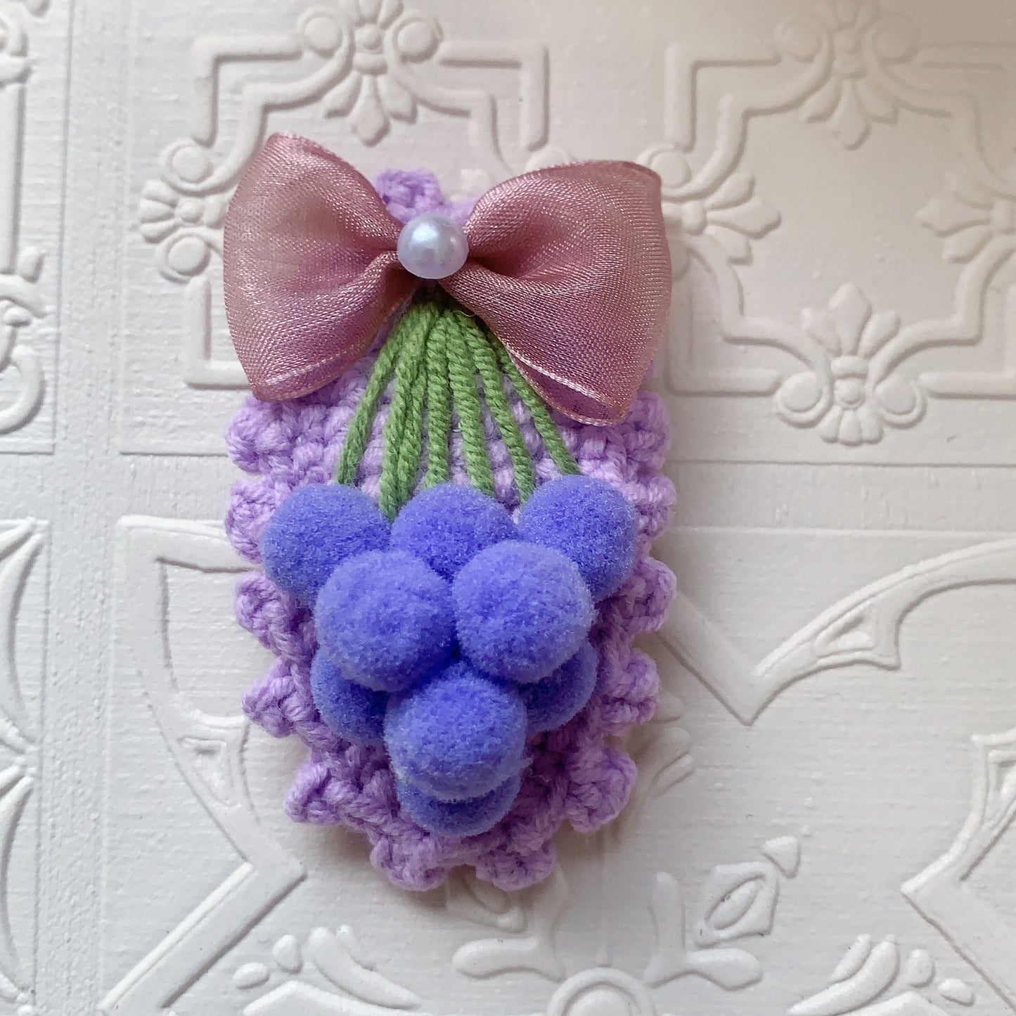 Purple Grape Bowknot Hair pin