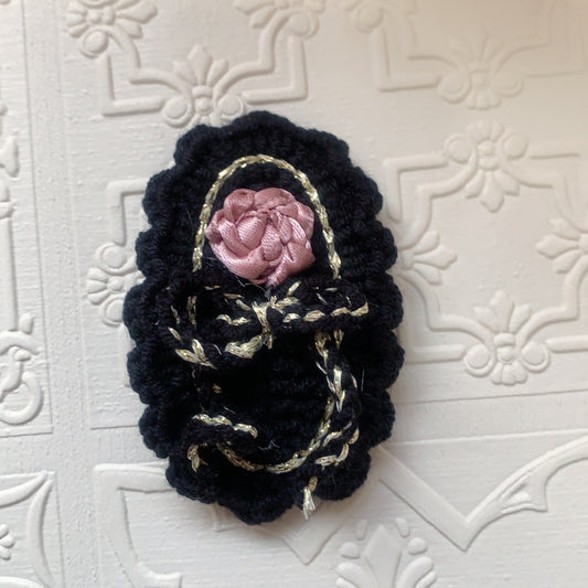 Black Bowknot Flower Hair Pin